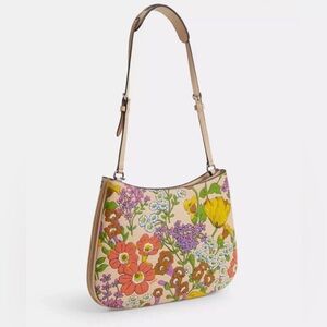 Coach Floral Print Shoulder Bag - Pink, Yellow & Green Penelope CR162